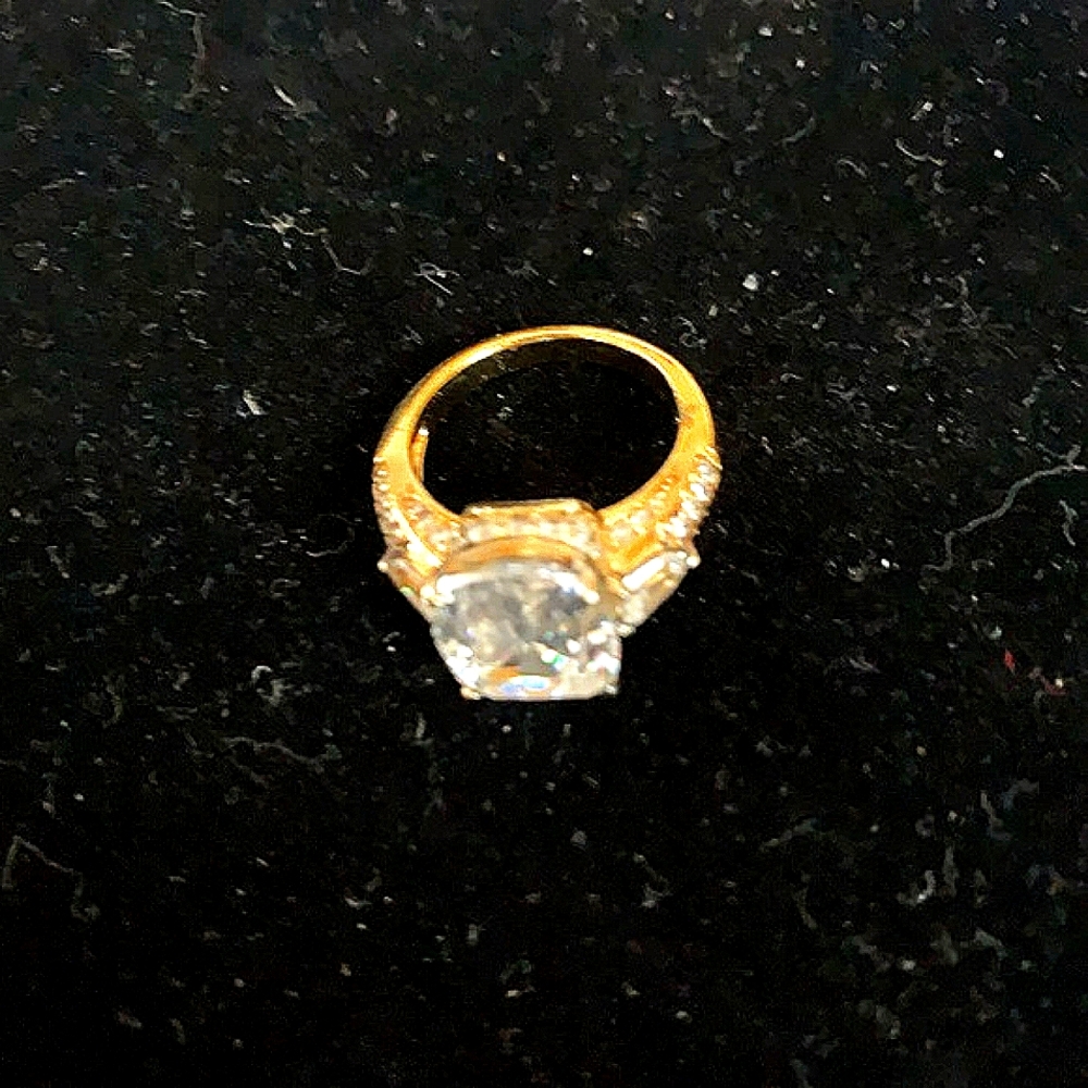 Gold over silver with stones ring